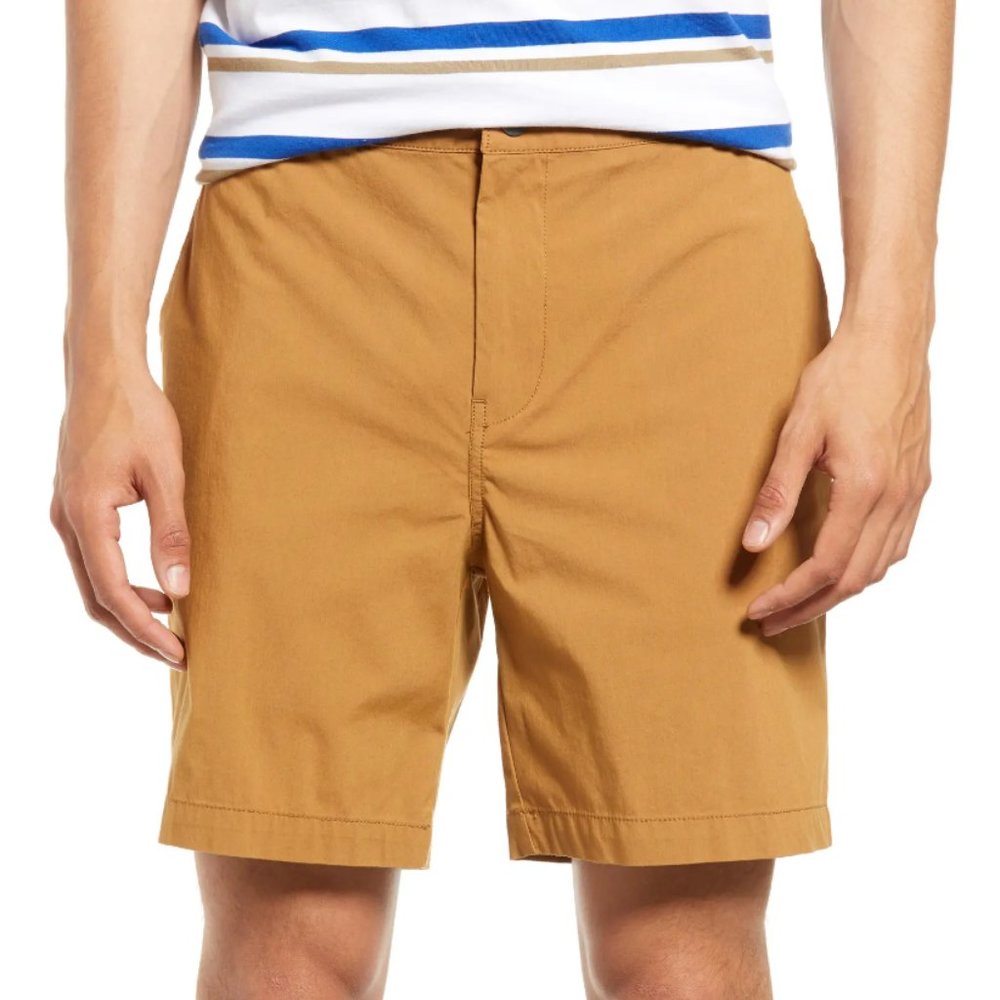 Treasure & Bond Elastic Waist Shorts In Tan Dale Men's Size Medium